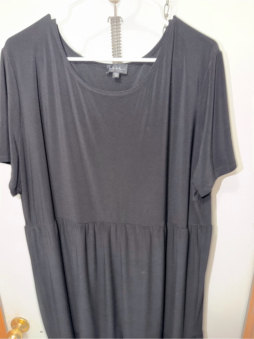 Nicole Miller Black Short-Sleeve Maxi Dress